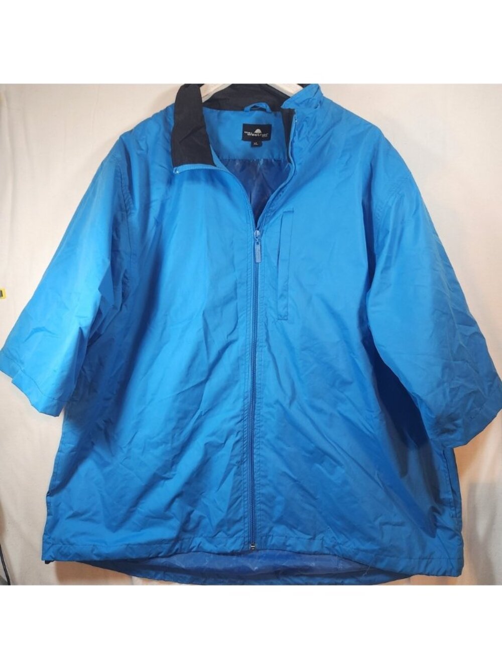 Gorpcore Weather Co Blue Short Sleeve Golf Rain Jacket XL Full Zip Windbreaker